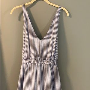 J.CREW Blue & White Striped Midi Dress